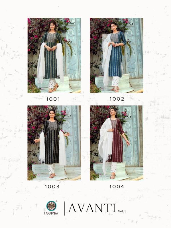 Aradhna Avanti 1 Cotton Latest Ethnic Wear Kurti Pant With Dupatta Collection